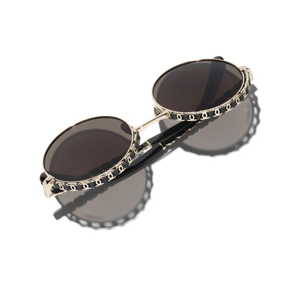 NEW CHANEL ROUND SUNGLASSES WITH CHAIN TRIM DETAIL - Picture 2 of 11